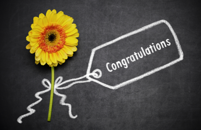 congratulations with a sunflower