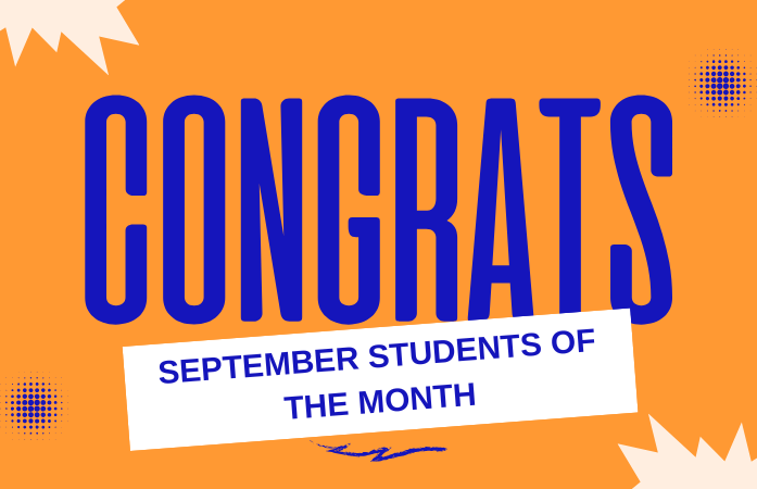  congrats September students of the months