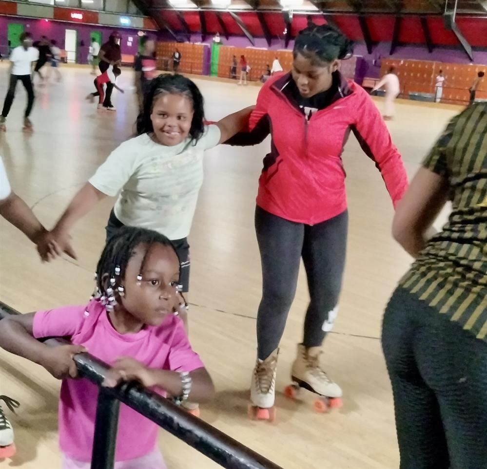  students roller skating