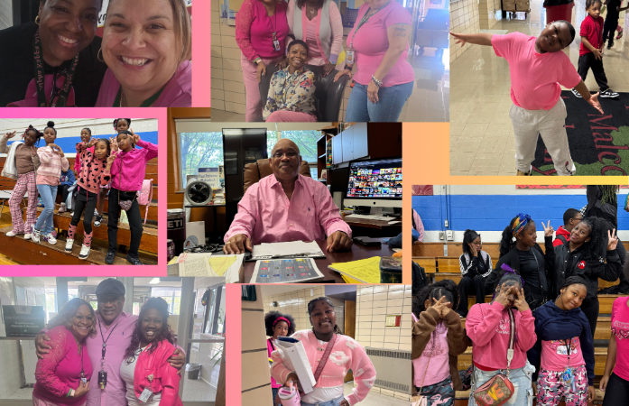 staff and students wore shades of pink in solidarity for Breast Cancer Awareness