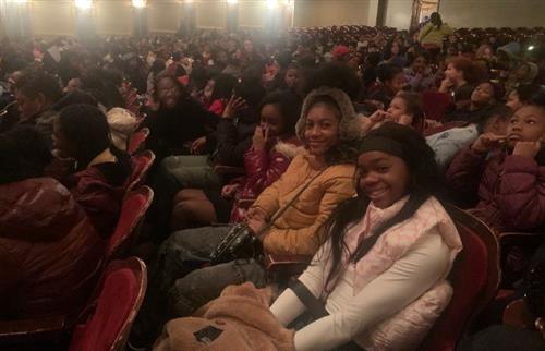 8th Grade students seated in the Opera House to watch the performance