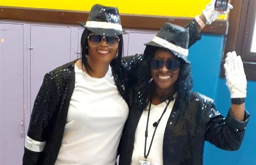  Picture of staff dress in Prince/Michael Jackson attire. 