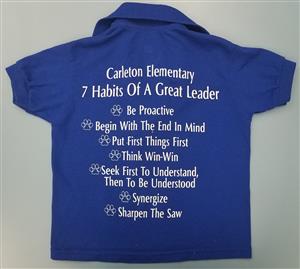 Back of uniform shirt