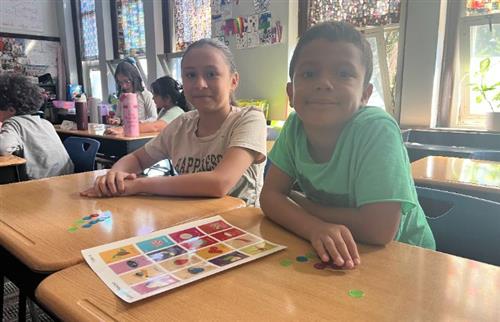 students playing loteria