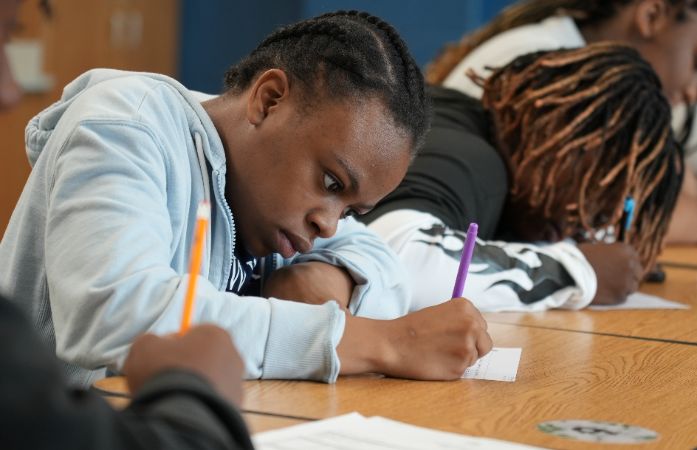  Student working on classwork