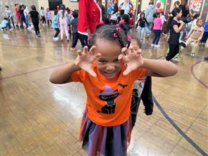  Female student roaring at camera