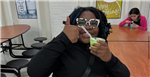  student eating ice cream