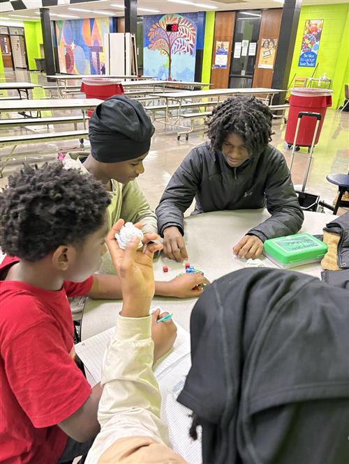 Students practicing for Academic Games tournament