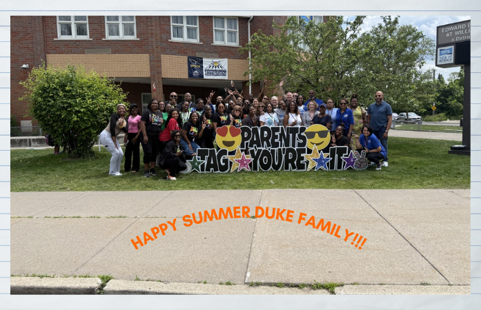  Duke staff posing for a end of school year photo