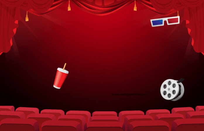 Movie theater with the words Movie Time