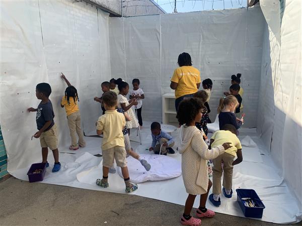 Children celebrating dot day