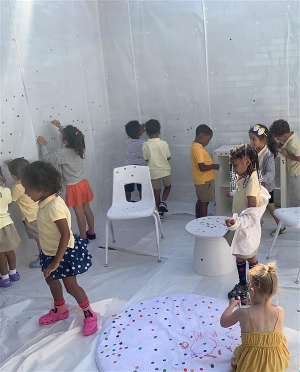 Children celebrating dot day