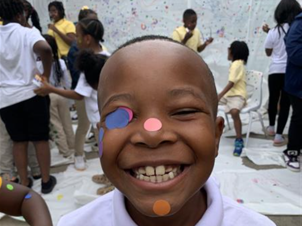 Children celebrating dot day