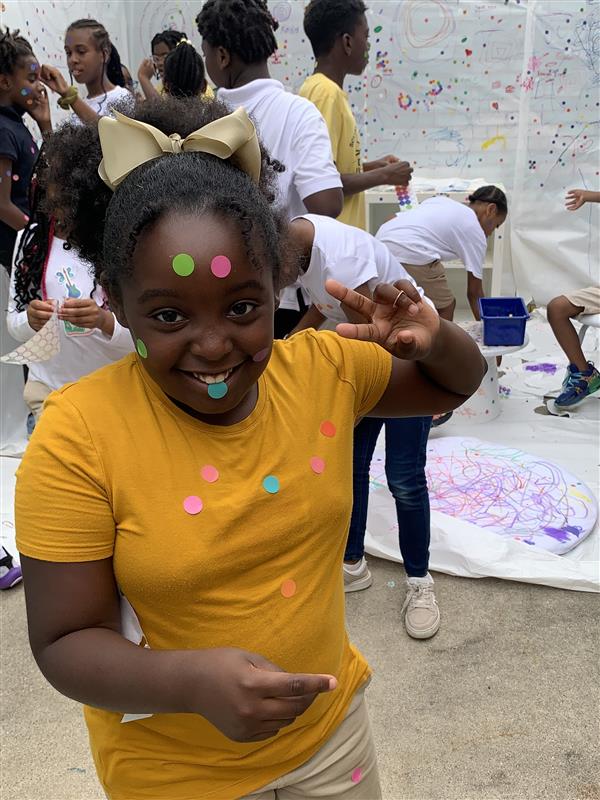 Children celebrating dot day